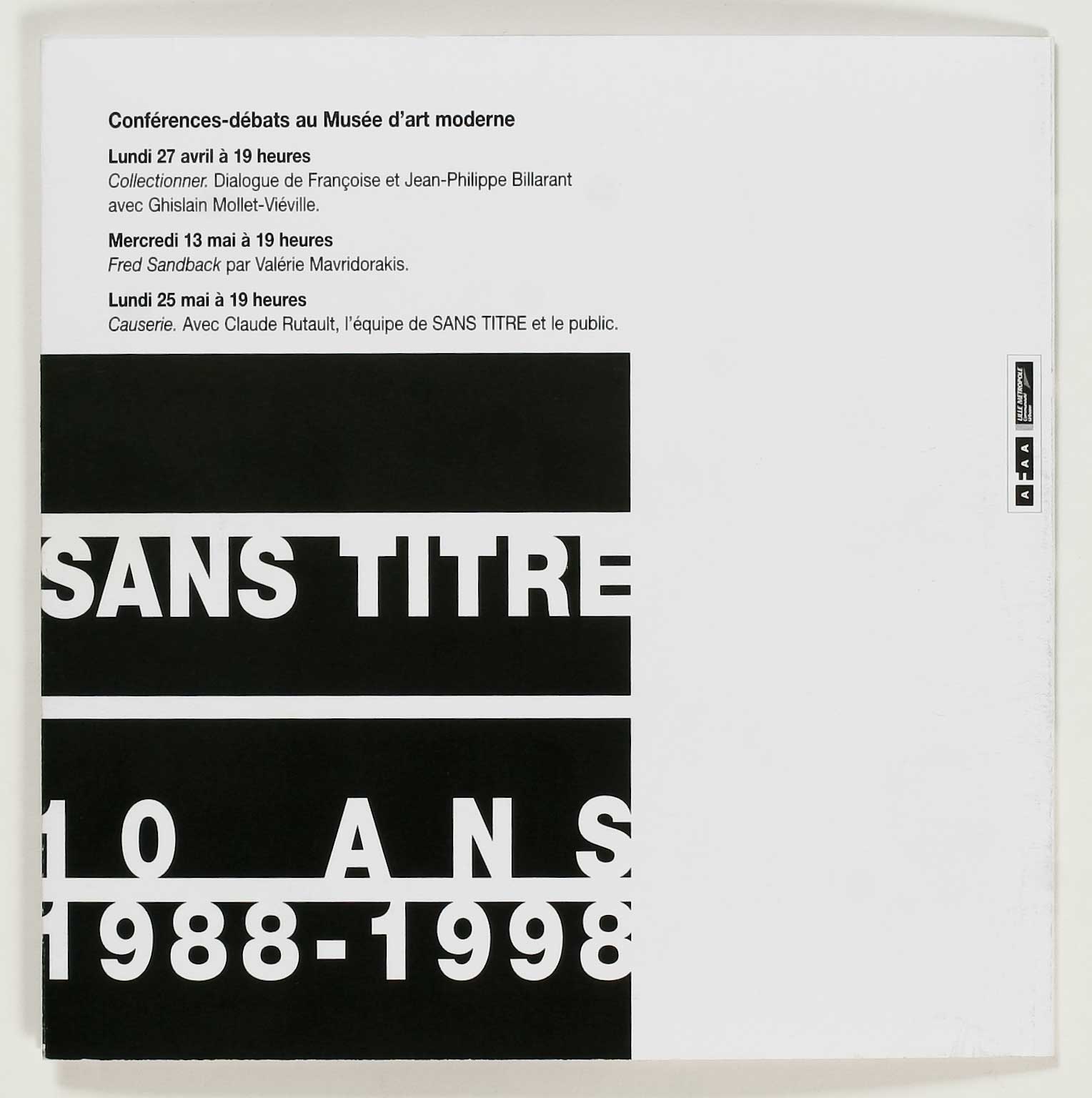 Exposition Fred Sandback - Sans Titre a dix ans