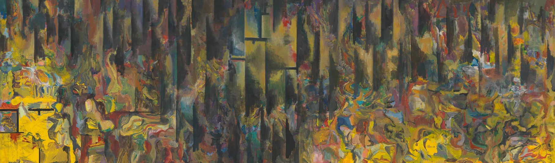 Guillermo Kuitca, œuvre dans les tons jaunes et verts.