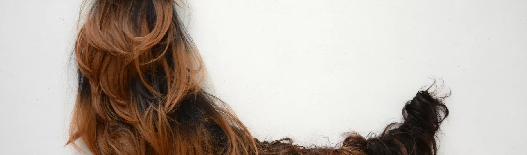 Annette Messager, œuvre en cheveux représentant une lune.