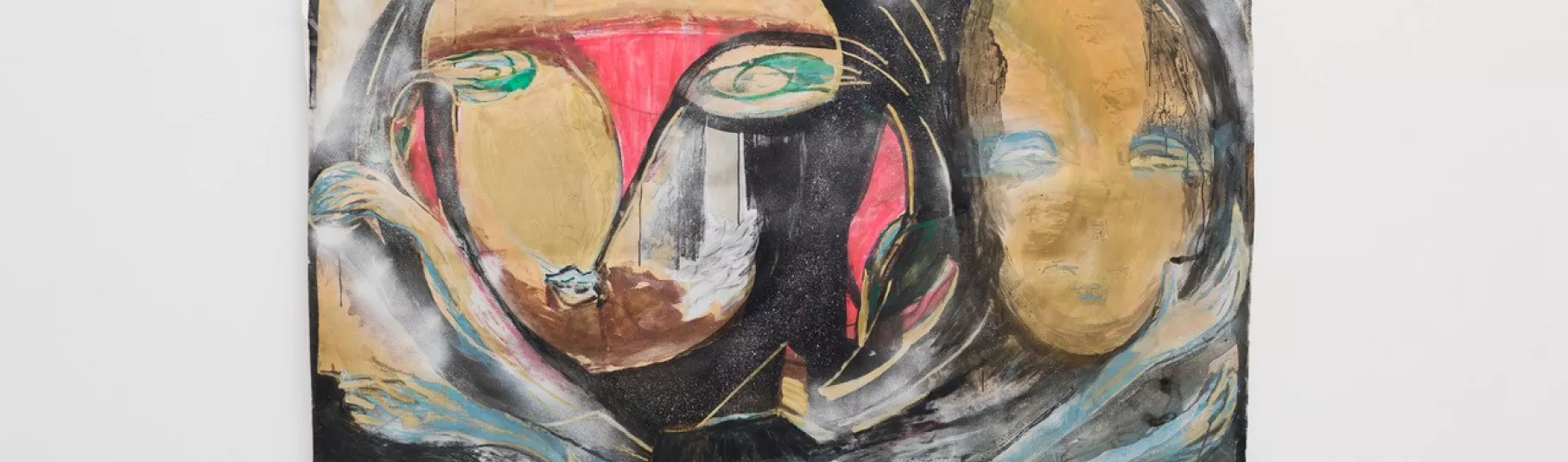 Œuvre pictural de Marisa Merz représentant deux visages.