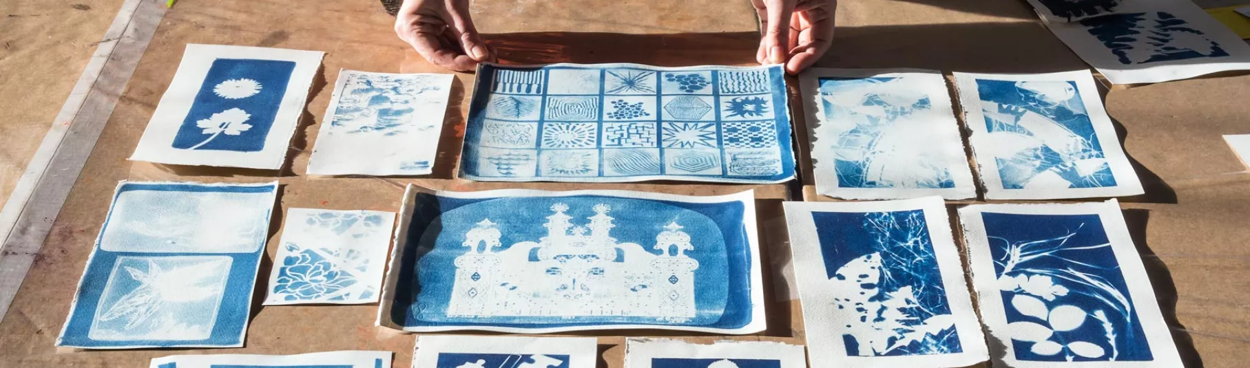 Atelier adulte cyanotype. Photo : N.Dewitte / LaM